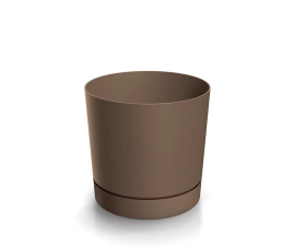 Горщик для квітів Prosperplast TUBO P 10.8х10.8х9.5см із підставкою каштаново-коричневий ()65739-7587