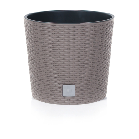 Горшок для цветов Prosperplast RATO круглый низкий с вставкой 30х27см мокко (79572-7529) - 2