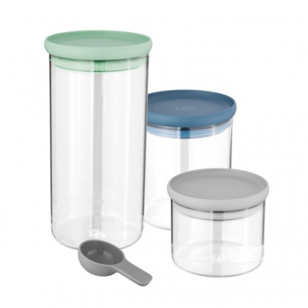 Набор стеклянных контейнеров для хранения LEO, 3 шт. (3950125) - 1