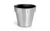 Горщик для квітів CUBE chrome silver 14х12.4см світлий (71963) - 1