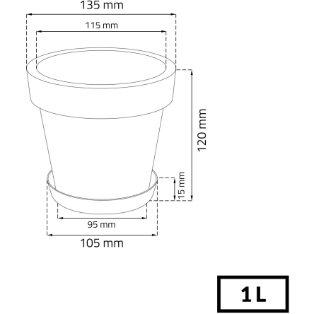 Горщик для квітів Prosperplast LOFLY 13.5х12см антрацит (70709-433) - 3 Горщик для квітів Prosperplast LOFLY 13.5х12см антрацит (70709-433) - 3