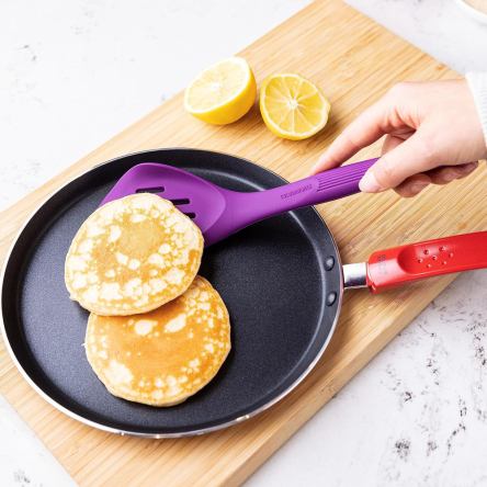 Лопатка с отверстиями Kitchen Craft COLOUR WORKS, фиолетовая, силикон, 28,5 см - 3