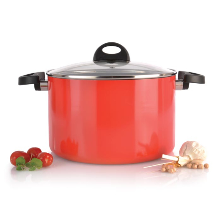 Кастрюля BergHOFF ECLIPSE с крышкой, краснаядиам.24см, 6.6л (3700115) - 2