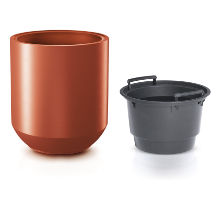 Горщик для квітів Prosperplast HEOS 39х44см круглий з вкладишем мідний (88970-7598) - 1