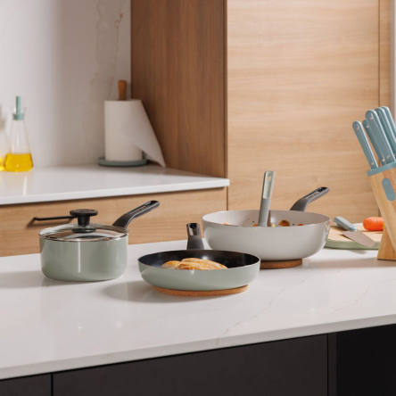 Набор посуды с антипригарным покрытием BergHOFF LEO GLINTS SAGE 7 предметов (3950636) - 4