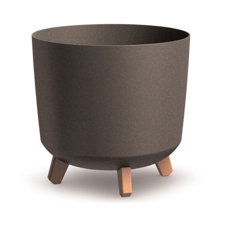 Горщик для квітів Prosperplast GRACIA TUBUS ECO WOOD 29.8х29.8х28.5см круглий на ніжках кавовий (70887-4625) - 1