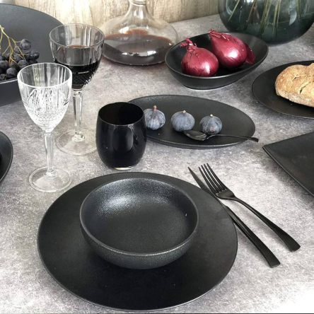 AX0207 Чаша овальна CAVIAR BLACK, порцелянова, 20 х 14 см, 500 мл - 3