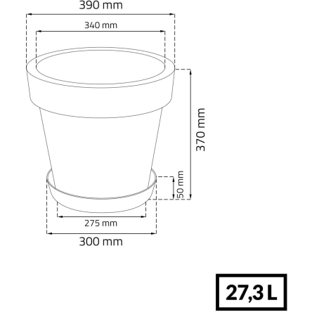 Горщик для квітів Prosperplast LOFLY 39х35см сірий (70715-405) - 2