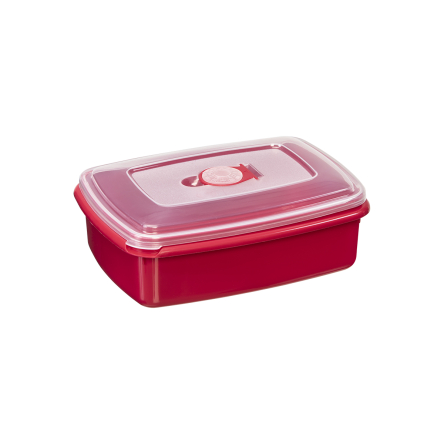 Ємність для НВЧ Plast Team MICRO із клапаном 1.3л червона (TEA-1544.2) - 1