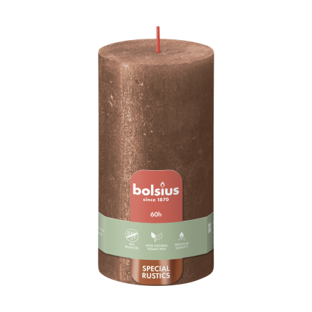 Свічка Рустик Bolsius SHIMMER стовпчик 13х6.8см мідь (BOL-647180) - 1