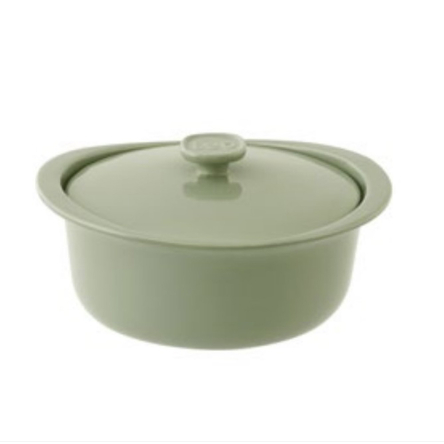 Форма с крышкой круглая BergHOFF LEO BALANCE керамическая диаметр 24см, 4.5л зеленая (3950512) - 1