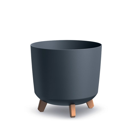 Горщик для квітів Prosperplast GRACIA TUBUS29.8х29.8х28.5см круглий на ніжках антрацит (64664-433) - 1
