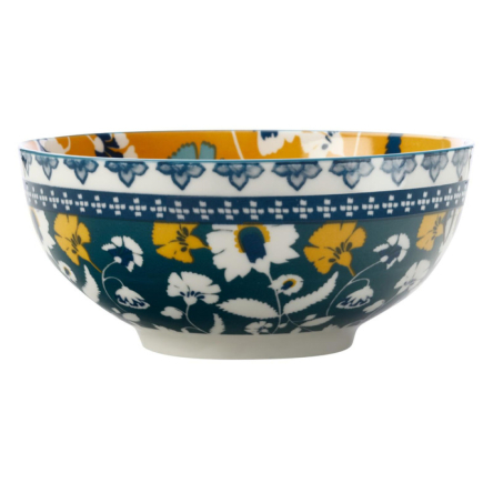 AW0533 Миска RHAPSODY TEAL порцелянова, діам. 16 см, 740 мл - 1 AW0533 Миска RHAPSODY TEAL порцелянова, діам. 16 см, 740 мл - 1