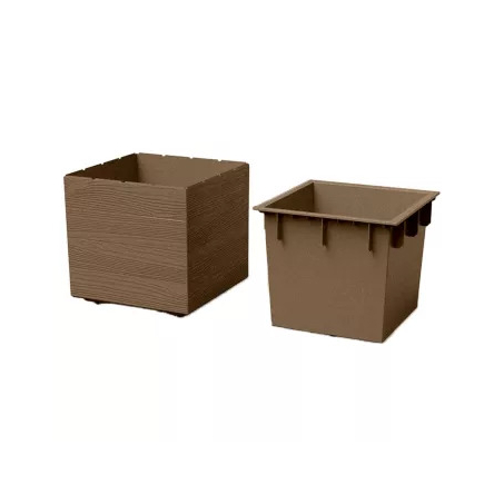 Горщик для квітів Prosperplast Madera Square Eco Wood 38.5х38.5х37см квадратний, кавовий (82771-4625) - 3
