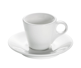 AA1924 Чашка для эспрессо с блюдцем WHITE BASICS ROUND, фарфоровая, 70 мл