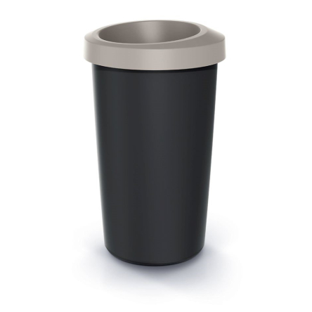 Мусорка Prosperplast Compacta R круглая 25л черная с открытой крышкой мокка (61038-5) - 1 Мусорка Prosperplast Compacta R круглая 25л черная с открытой крышкой мокка (61038-5) - 1