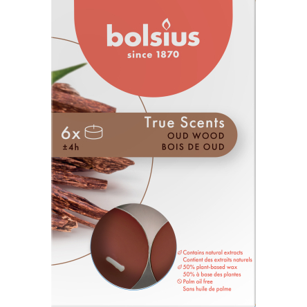 Свечи ароматические чайные Bolsius True Scents Drzewo agarowe 6шт.(BOL-941570) - 1