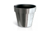 Горщик для квітів CUBE chrome silver 14х12.4см темний (71967) - 1 Горщик для квітів CUBE chrome silver 14х12.4см темний (71967) - 1