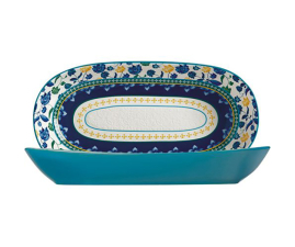 DR0371 Блюдо сервировочное RHAPSODY BLUE, фарфор, 43 х 22 см