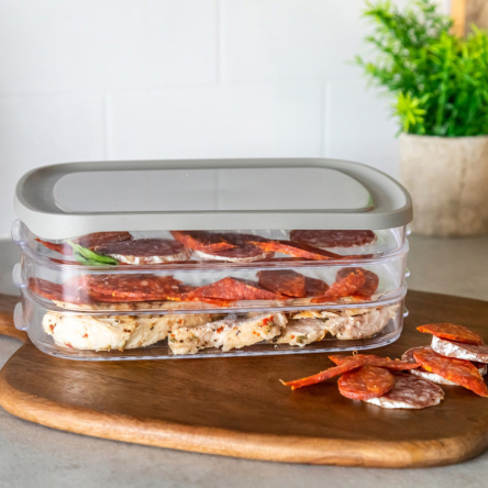 Контейнер для нарезки Kitchen Craft MASTERCLASS, трехуровневый, пластик, 23,1 x 16,3 x 7,7 см - 2