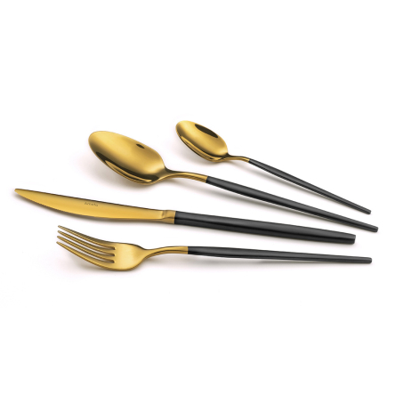 Набір столових приборів Amefa SOPRANO BLACK/GOLD, 16 пр. - 4 Набір столових приборів Amefa SOPRANO BLACK/GOLD, 16 пр. - 4