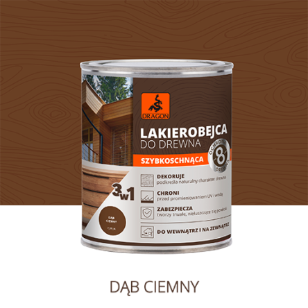 Лак-морилка для дерева 2.5л темний дуб (DRG-63946) - 1