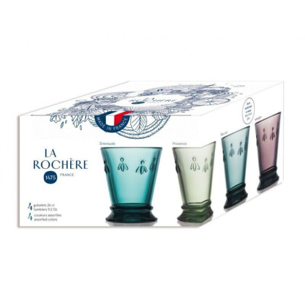 612196S4 Набір склянок для напоїв кольорових La Rochere ABEILLE, вис. 10,3 см, 260 мл, 4 шт. - 2