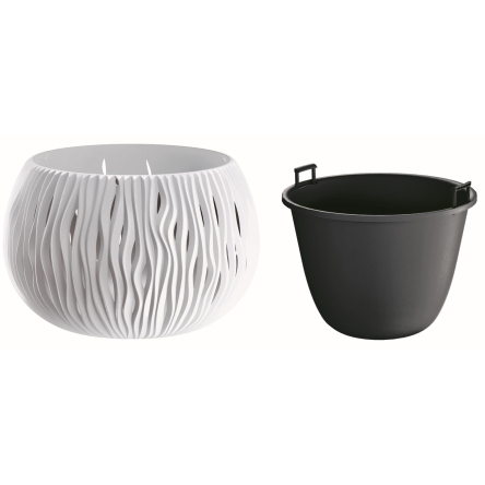 Горщик для квітів Prosperplast SANDY BOWL із вкладишем 37х22см білий (23148-449) - 1 Горщик для квітів Prosperplast SANDY BOWL із вкладишем 37х22см білий (23148-449) - 1