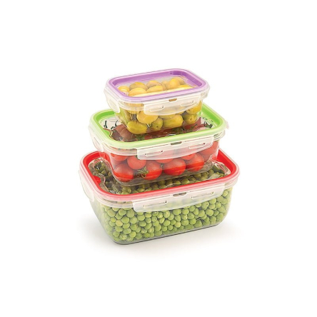 Комплект ємностей вакуумних LOCK &amp; FIT прямокутних 3шт 0.45л+1л+2л (UCS-106805) - 1