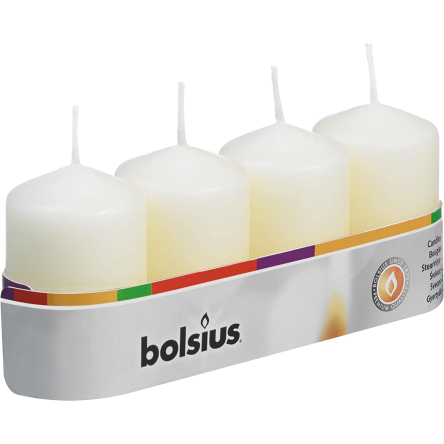 Свічка Bolsius стовпчик 4х6см кремова 4шт. (BOL-566705) - 1 Свічка Bolsius стовпчик 4х6см кремова 4шт. (BOL-566705) - 1