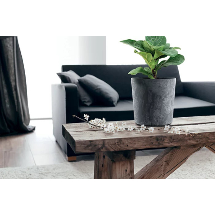 Горщик для квітів Prosperplast URBI ROUND EFFECT 25х25х25см круглий з вкладишем мармуровий антрацит (88335-433) - 3