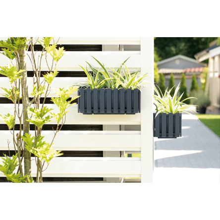 Балконный ящик Prosperplast BOARDEE FENCYCASE W навесной 38х18х16.2см белый (88642-449) - 2