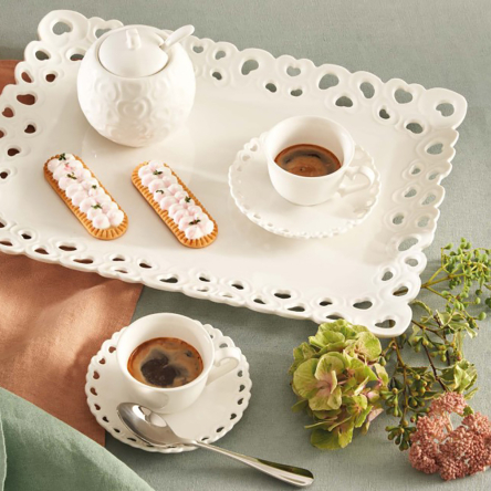 P003900015 Чашка для кави з блюдцем La Porcellana Bianca VALENTINO, порцеляна, 80 мл - 2