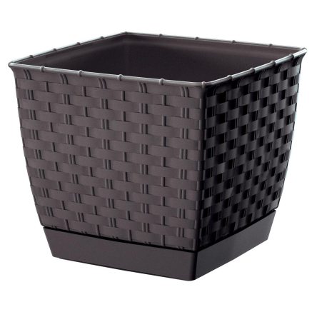 Горшок для цветов Prosperplast RATOLLA квадратный 14.5х14.5х13см коричневый (70768-440) - 1