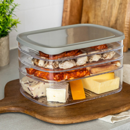 Контейнер для нарезки Kitchen Craft MASTERCLASS, трехуровневый, пластик, 23,1 x 16,3 x 7,7 см - 4