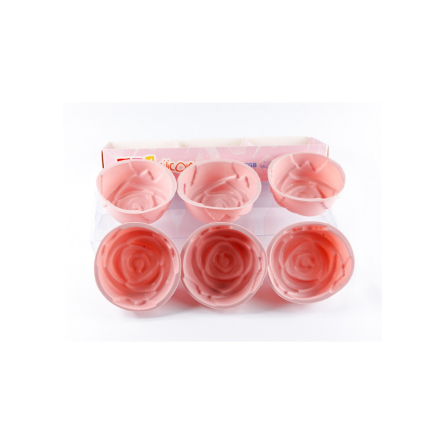 Набір форм силіконових MysSilicone для випікання кексів Роза 6шт 8см рожевий (MYS-42004) - 2