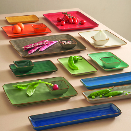 Блюдо сервірувальне прямокутне Rose&amp;Tulipani Milano CONCERTO CORALLO, керамограніт, корал, 32 х 8 см - 6