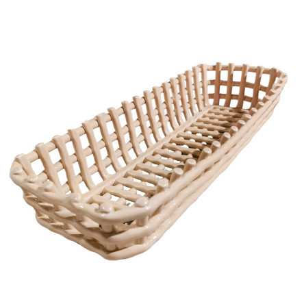 Кошик прямокутний Rituali Domestici CATTURATA, кераміка, бежевий, 40 х 12 х 8 см - 1 Кошик прямокутний Rituali Domestici CATTURATA, кераміка, бежевий, 40 х 12 х 8 см - 1