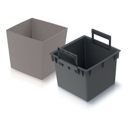 Горщик для квітів Prosperplast URBI SQUARE LOW 29.5х29.5х29см квадратний із вкладишем мокко (88519-7529) - 2