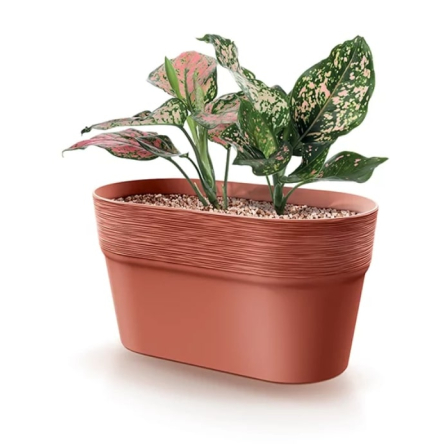 Горшок для цветов Prosperplast FURU 27.7х14.7х14.8см овальный медный (73768-7598) - 2