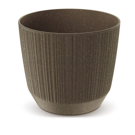 Горшок для цветов Prosperplast RYFO ECO WOOD 12.6х12.6х11см круглый кофейный (82616-4625) - 1
