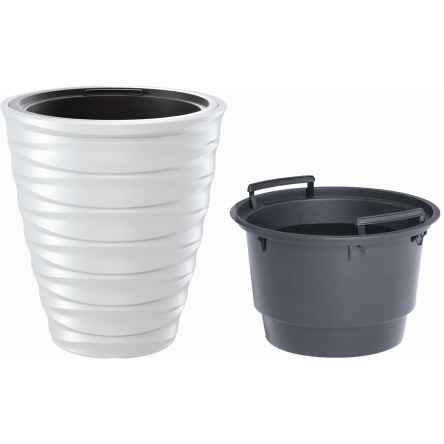 Горшок для цветов Prosperplast FREZE с вкладышем 30х32см белый (61383-449) - 1