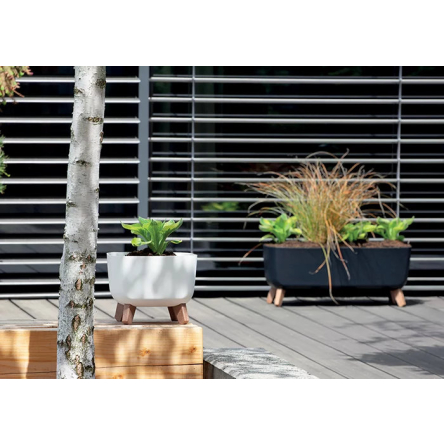 Горщик для квітів Prosperplast GRACIA SQUARE 29х29х22см квадратний на ніжках білий (64206-449) - 3