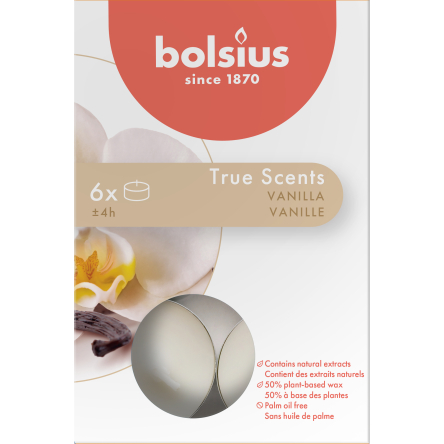 Свічки ароматичні чайні BolsiusTrue Scents Wanilia 6шт.(BOL-941575) - 1