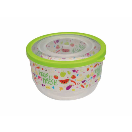 Емкость Uscan Plastic TRENDY круглая 2.6л с рисунком с прозрачной крышкой (UCS-41202) - 1