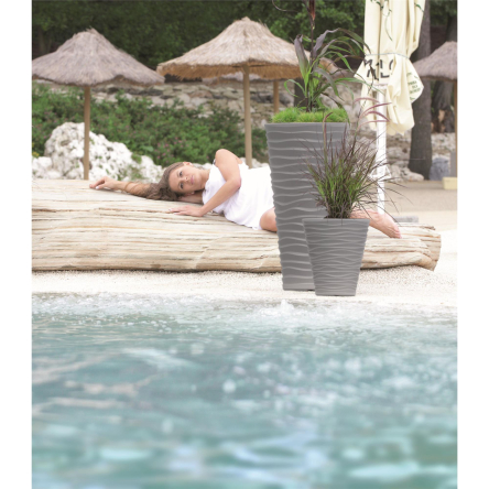 Горщик для квітів Prosperplast SAND із вкладишем 30х33см сірий (79616-405) - 2