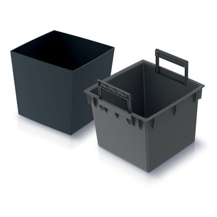 Горшок для цветов Prosperplast URBI SQUARE LOW 29.5х29.5х29см квадратный с вкладышем антрацит (88519-433) - 2 Горшок для цветов Prosperplast URBI SQUARE LOW 29.5х29.5х29см квадратный с вкладышем антрацит (88519-433) - 2