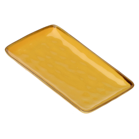 Блюдо сервірувальне прямокутне Rose&amp;Tulipani Milano CONCERTO OCRA, керамограніт, охра, 32 х 8 см - 1