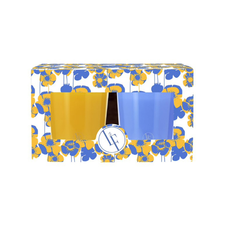 Набор мини-свечей в стакане Bougies La Française DUO, желто-голубые, 6 х 7 см, 70 г, 2 шт. - 4