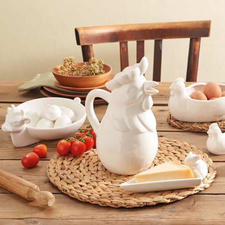 P002700101 Тарілка серверувальна для сиру La Porcellana Bianca FATTORIA,"корова", діам. 16 см - 2